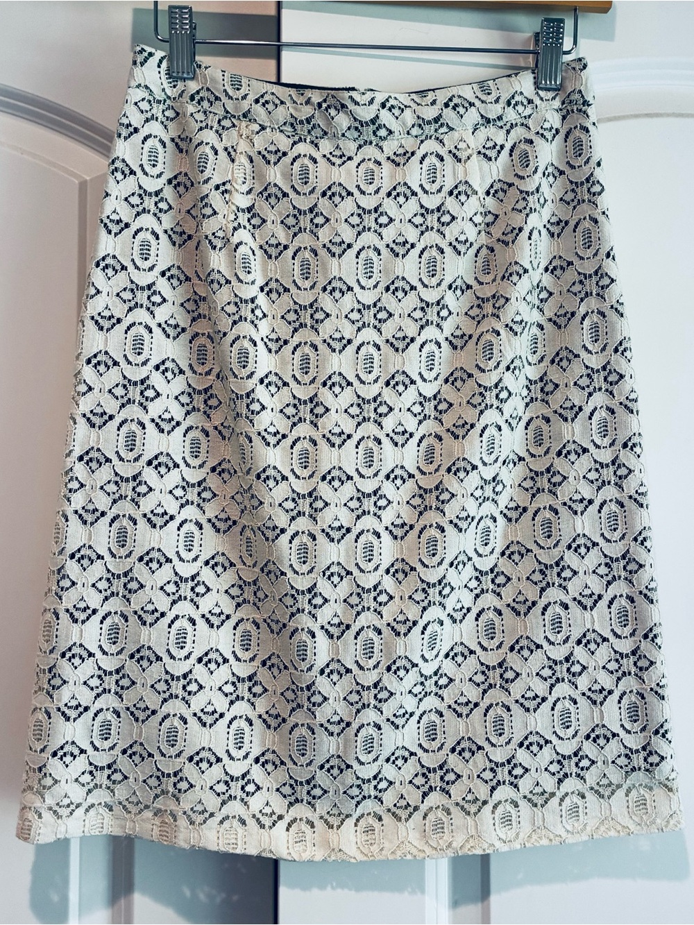 Anthropologie Edme & Esyllte  Skirt Ivory Lace Over Green Y2K Sixe 4